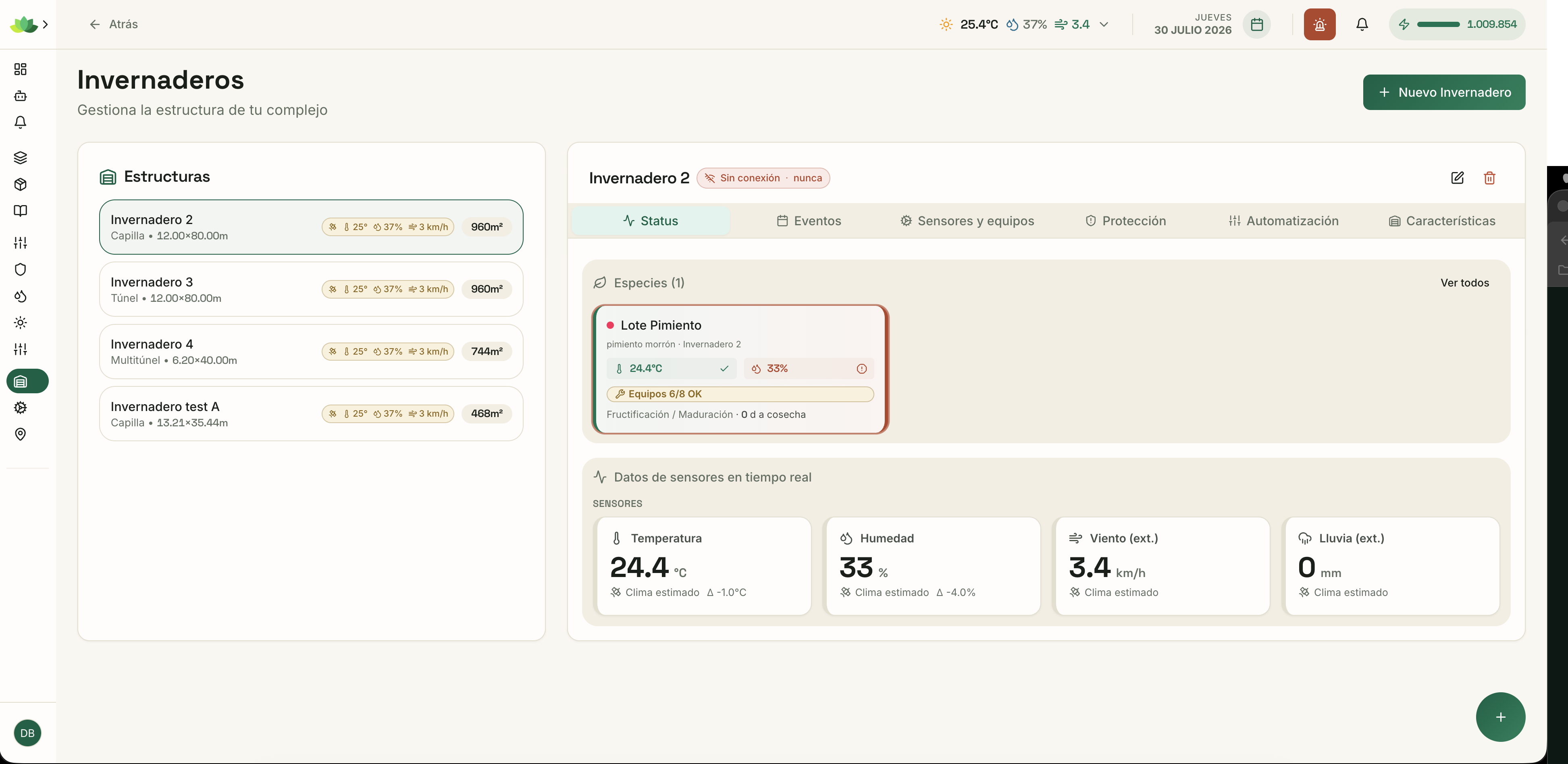Gaia platform dashboard
